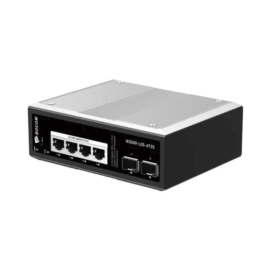 Коммутатор BDCOM IES200-L25-4T2S L3-lite, 4xGigabit, 2xSFP, DIN-rail