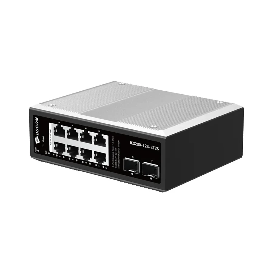 Коммутатор BDCOM IES200-L25-8T2S L3-lite, 8xGigabit, 2xSFP, DIN-rail