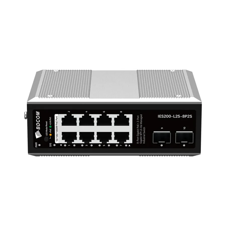 Коммутатор BDCOM IES200-L25-8P2S L3-lite, 8xGigabit PoE, 2xSFP — 2