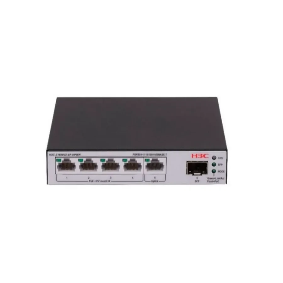 Коммутатор H3C LS-1600V2-6P-HPWR-GL, PoE, 73W