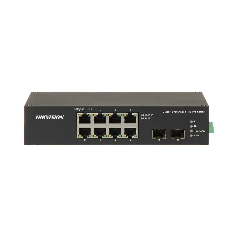 Коммутатор Hikvision DS-3T0510HP-E, 8x1G PoE, 2x SFP — 2