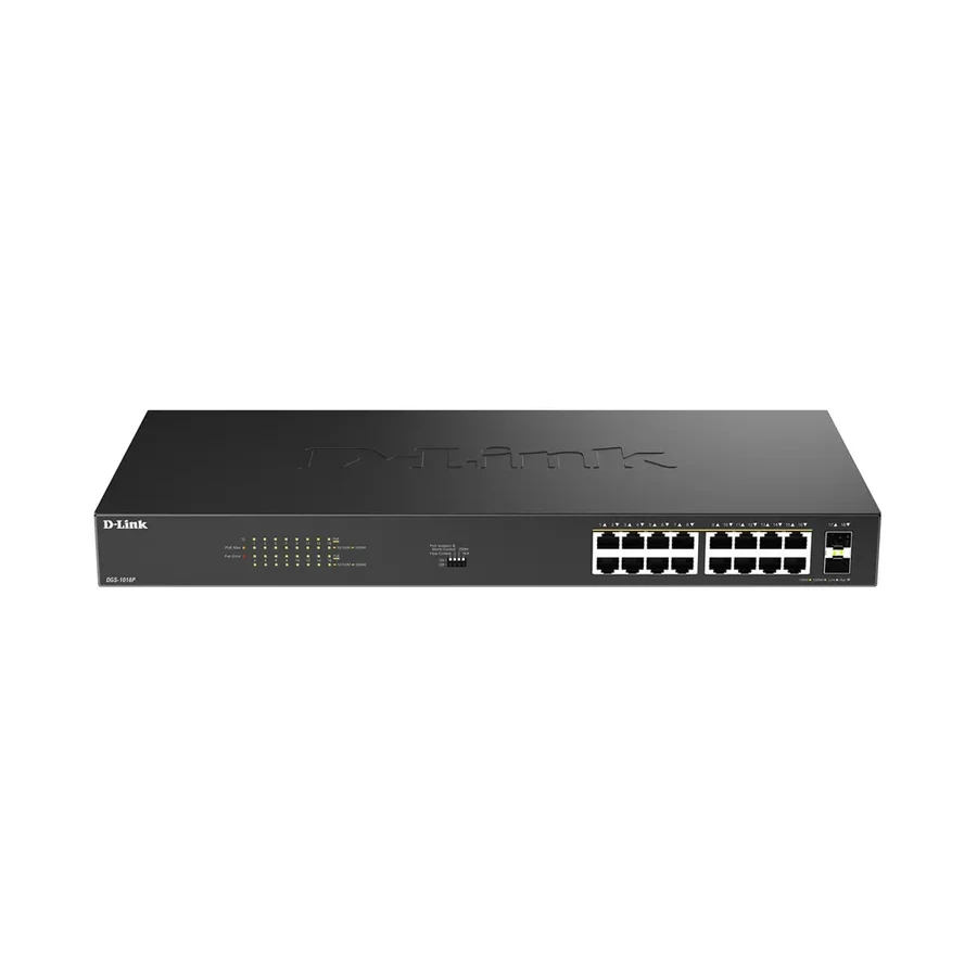 Коммутатор D-Link DGS-1018P PoE, 16 портов