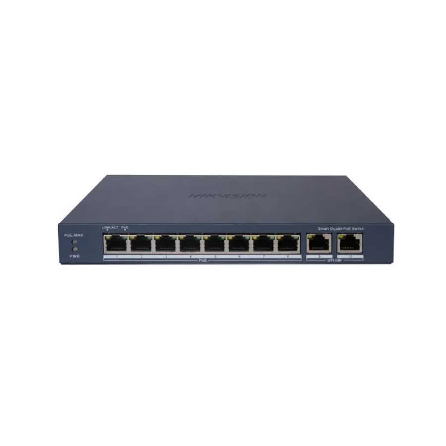 Коммутатор Hikvision DS-3E1510P-EI/M-8P2F, PoE