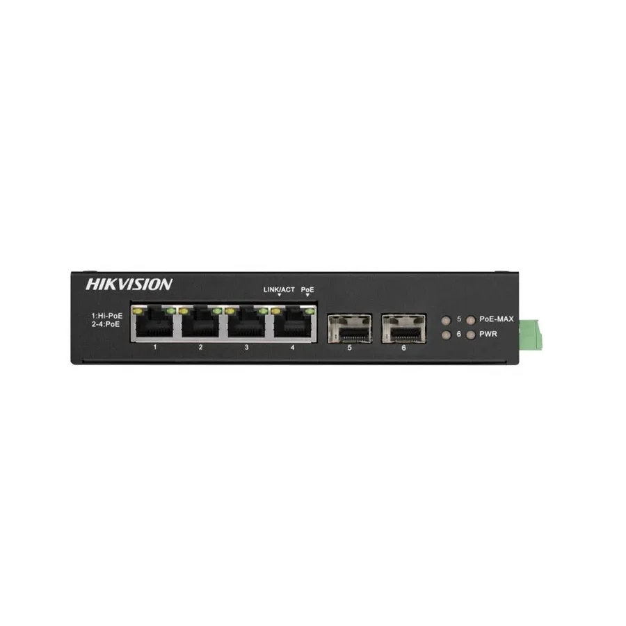 Коммутатор Hikvision DS-3T0506HP-E/HS, 4 портов