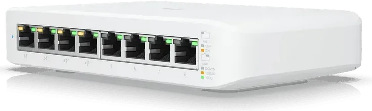 Коммутатор Ubiquiti UniFi Switch Lite 8, 8xGbE, 4xPoE, 52W