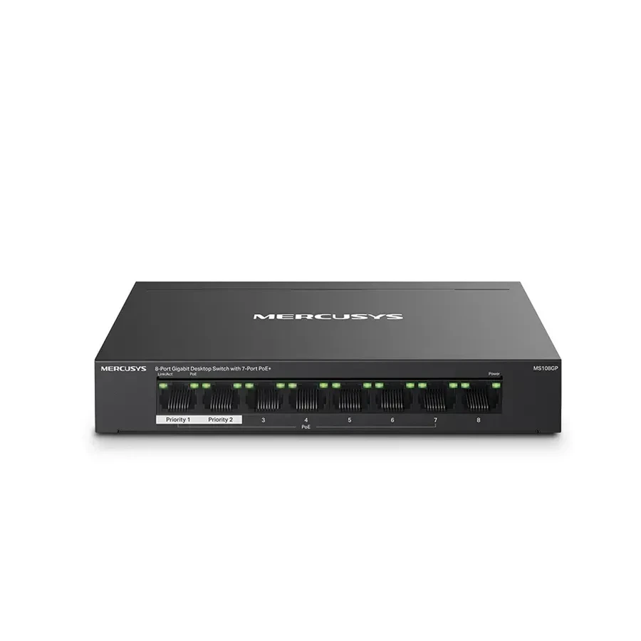 Коммутатор PoE+ GbE 8-портовый Mercusys MS108GP — 3
