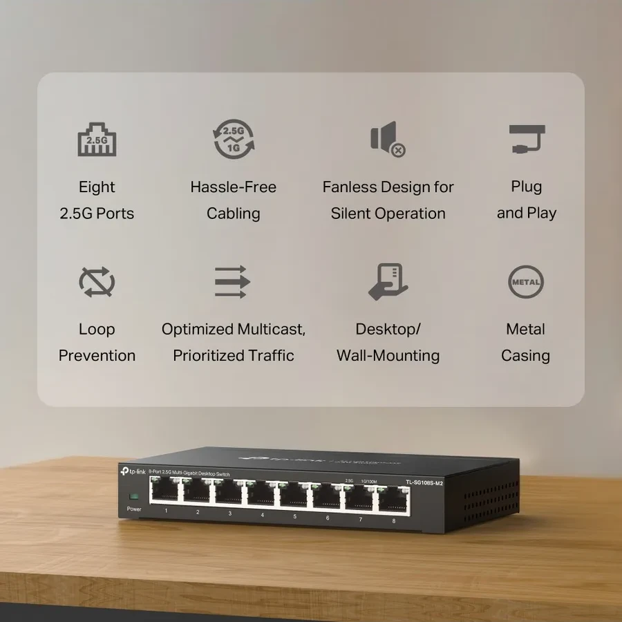 Коммутатор TP-Link TL-SG108-M2, 2.5GbE, 8 портов — 4