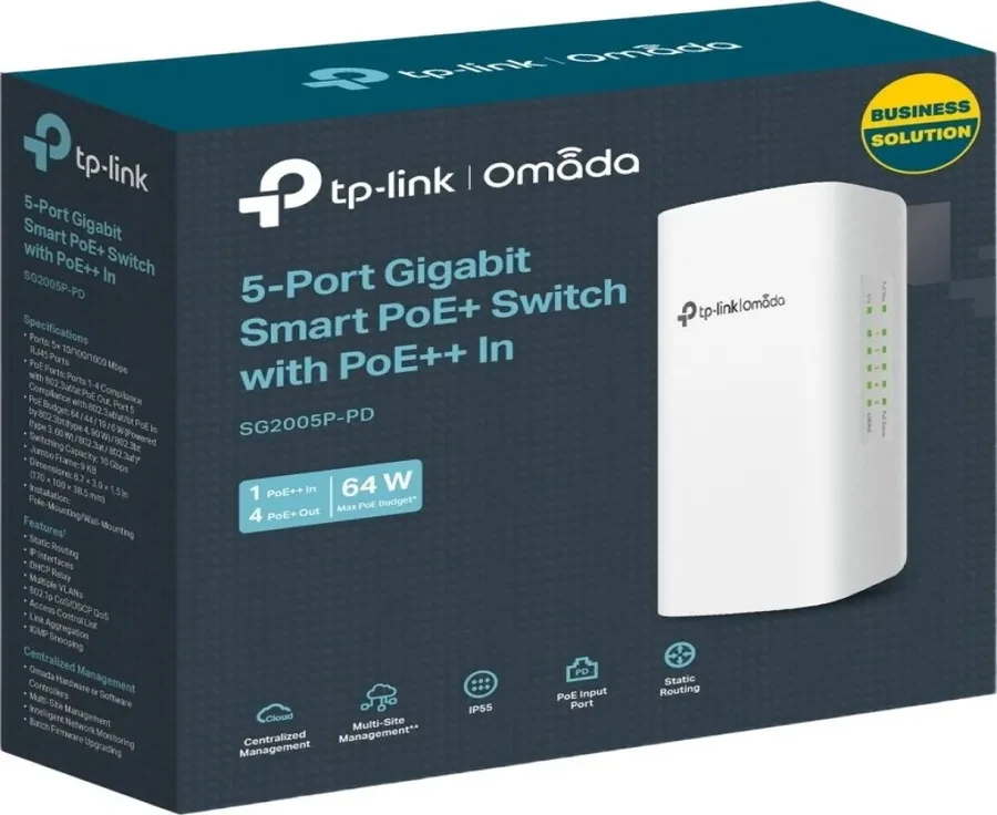 Коммутатор Tp-Link SG2005P-PD PoE+, 4 порта, Smart — 3