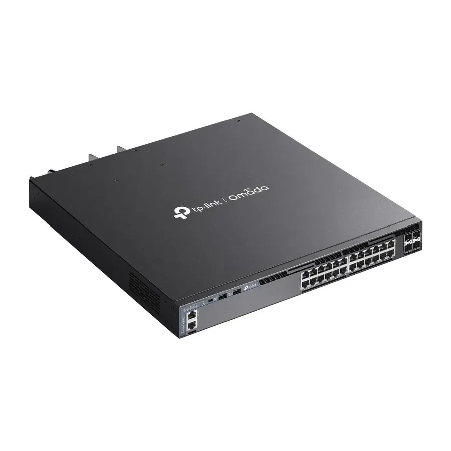 Omada 24-портовый гигабитный управляемый стекируемый PoE+ коммутатор L3 с 4 слотами 10G SFP+
Порты: 24 × гигабитных порта RJ45 PoE+, 4 × слота 10G SFP+, консольный порт RJ45/USB Type-C, Management-порт, 2 × порта USB 2.0
Спецификация: 802.3at/af, максимал — 2