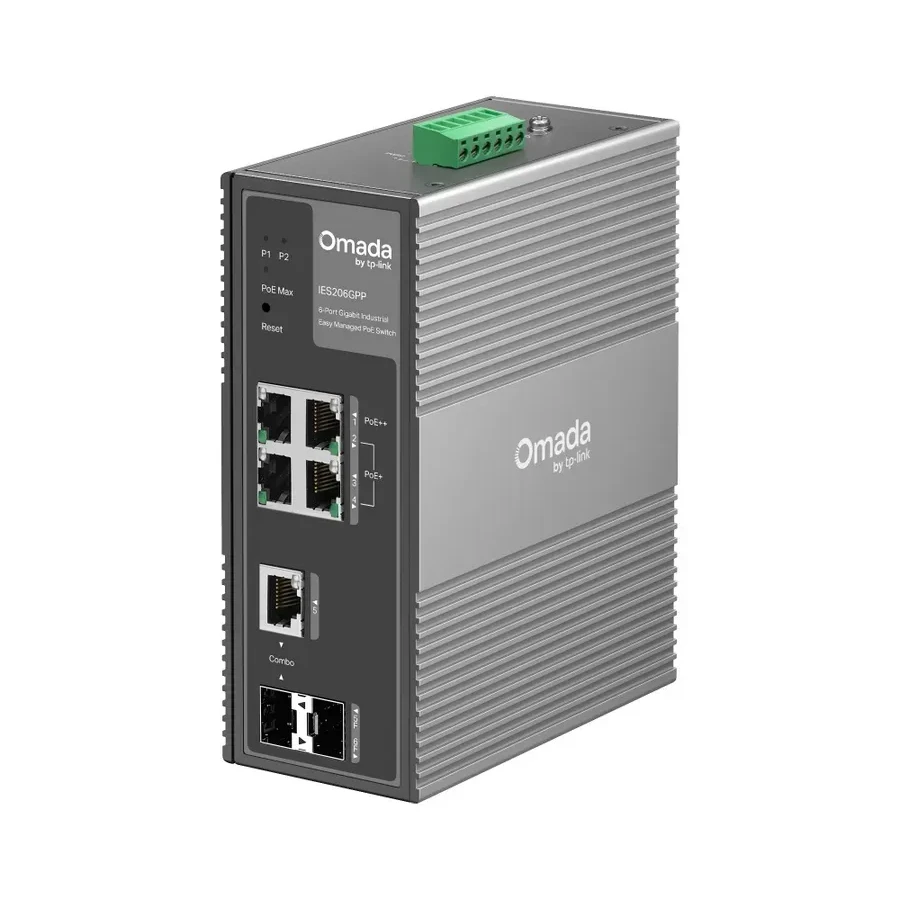 Omada 6-портовый гигабитный индустриальный коммутатор Easy Managed с 3 портами PoE+ и 1 портом PoE++
Порты: 1 × гигабитный порт PoE++, 3 × гигабитных порта PoE+, 1 × гигабитный SFP-слот, 1 × гигабитный Combo-порт RJ45/SFP
Спецификация: 802.3af/at/bt type3