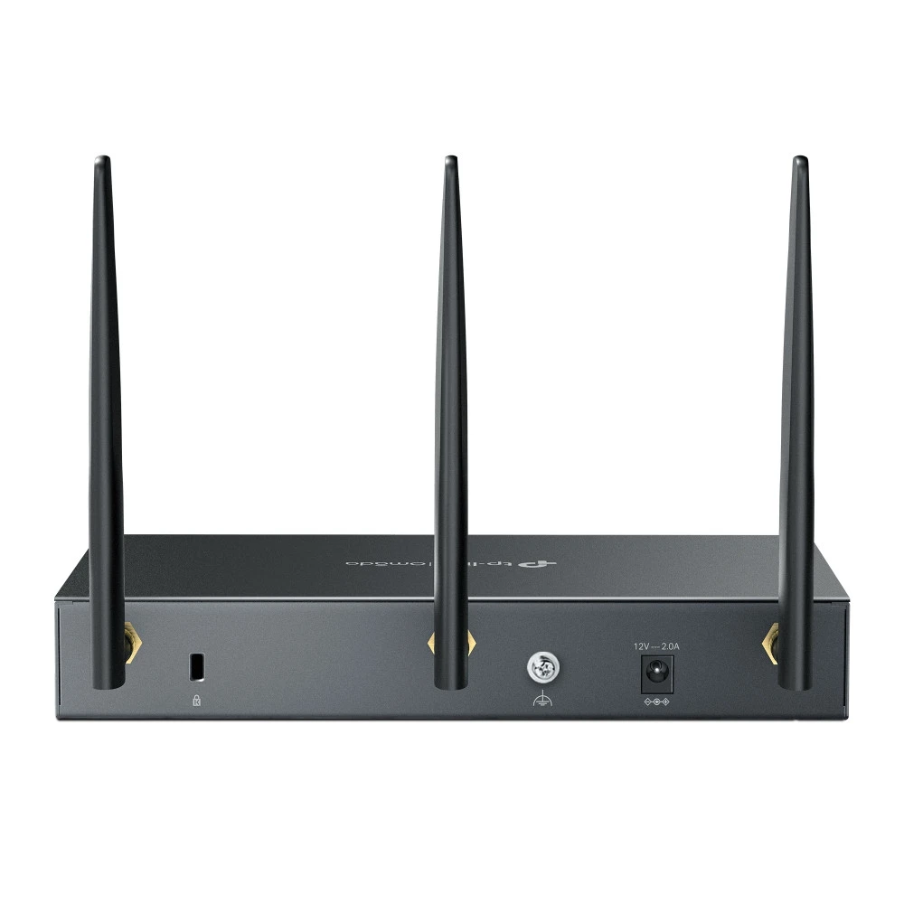 Omada AX3000 Гигабитный VPN-маршрутизатор
Порты: 1 × гигабитный WAN/LAN-порт SFP, 1 × гигабитный WAN-порт, 4 × гигабитных WAN/LAN-порта RJ45, 1 × порт USB 3.0
Скорость: 574Мбит/с для 2.4 ГГц + 2402 Мбит/с для 5 ГГц (HE160)
Особенности: интеграция с контро — 3