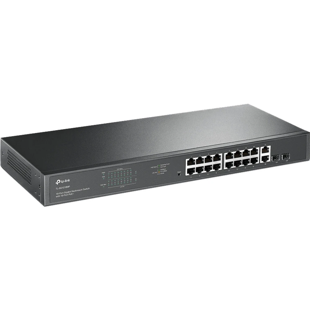 18-портовый гигабитный неуправляемый коммутатор с 16 портами PoE+, 18 портов RJ45 10/100/1000 Мбит/с + 2 комбо-SFP слота, поддержка 802.3af/at, PoE-бюджет 250Вт, поддержка 802.1p/DHCP QoS, монтируемый в стойку 19" — 5