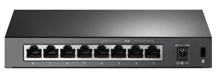 8-портовый 10/100 Мбит/с настольный PoE коммутатор, 8 портов RJ45 10/100 Мбит/с + 4 порта PoE, IEEE 802.3af, бюджет PoE 57 Вт, стальной корпус