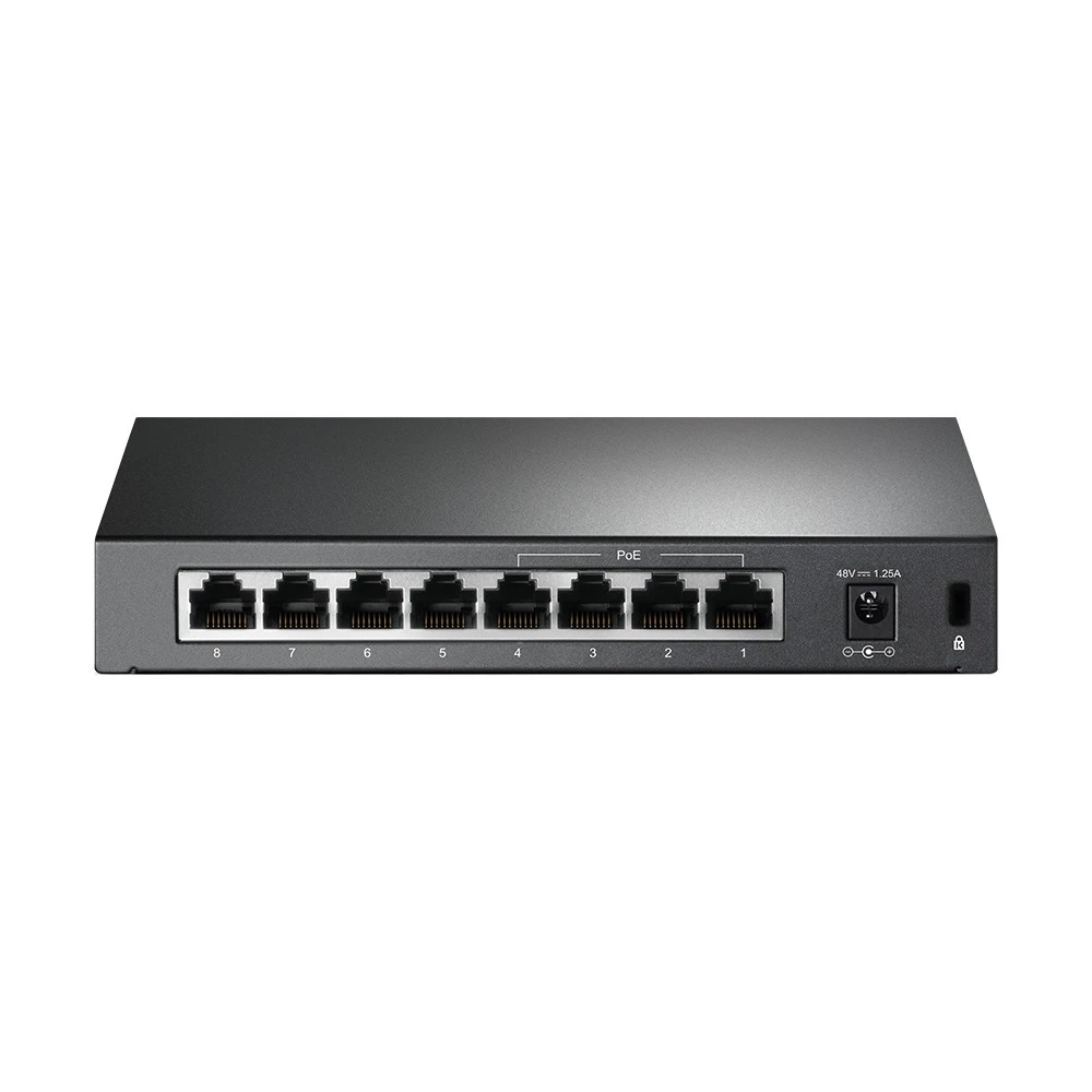 8-портовый 10/100 Мбит/с настольный PoE коммутатор, 8 портов RJ45 10/100 Мбит/с + 4 порта PoE, IEEE 802.3af, бюджет PoE 57 Вт, стальной корпус — 5