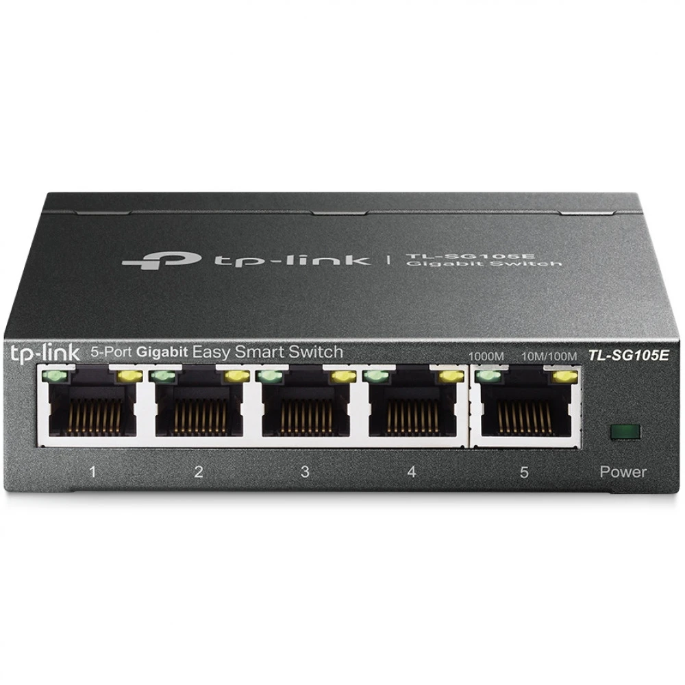 5-портовый гигабитный настольный Easy Smart коммутатор, 5 портов RJ45 10/100/100 Мбит/с, VLAN на базе MTU/порта/тэга, QoS, IGMP Snooping — 5