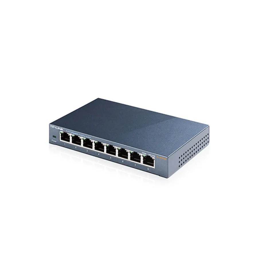 8-портовый настольный гигабитный коммутатор, 8 портов RJ45 10/100/1000 Мбит/с, металлический корпус — 3