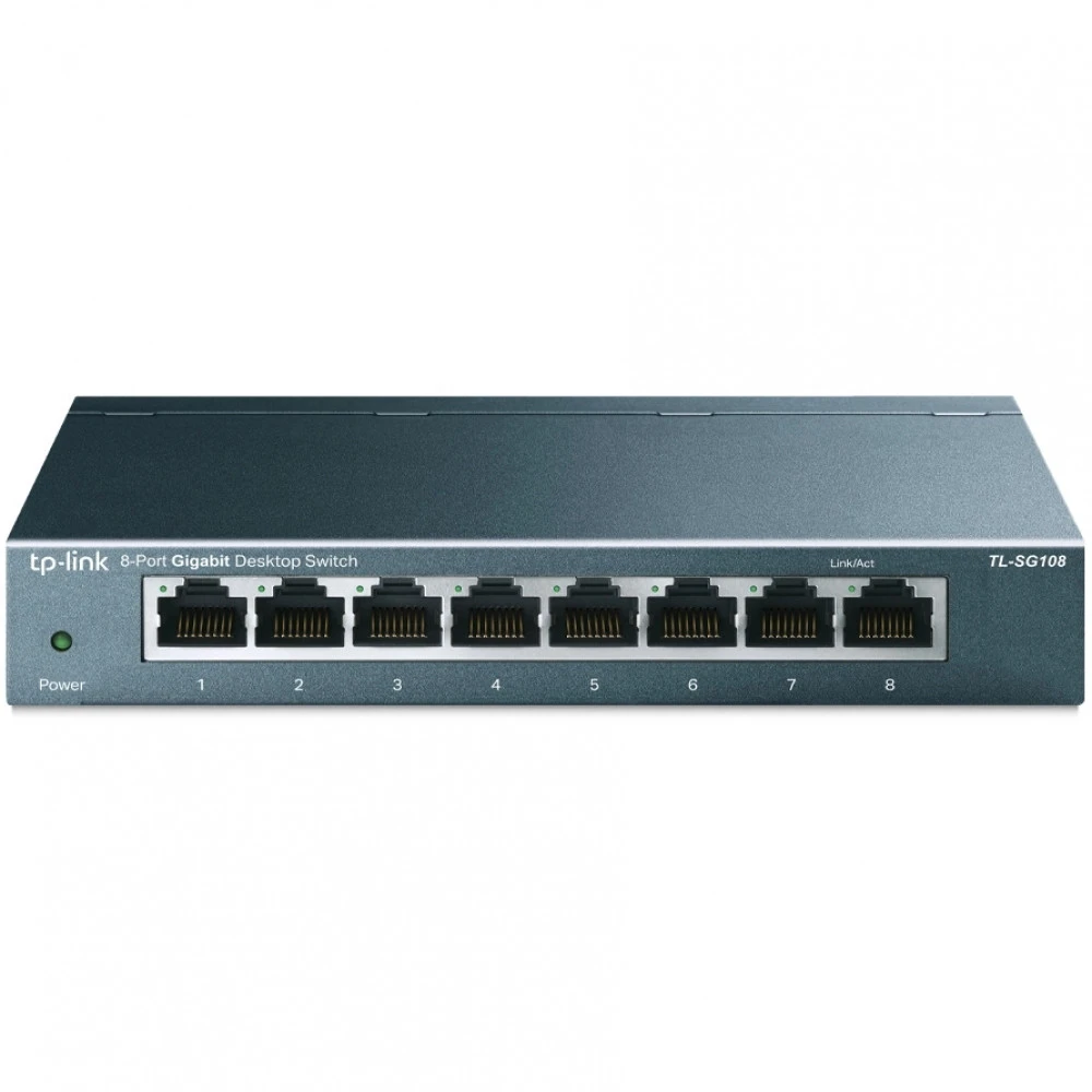 8-портовый настольный гигабитный коммутатор, 8 портов RJ45 10/100/1000 Мбит/с, металлический корпус — 4
