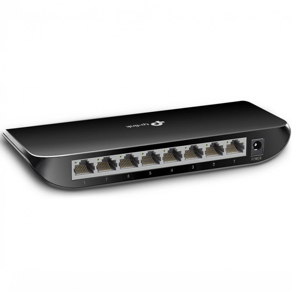 8-портовый настольный гигабитный коммутатор, 8 портов RJ45 10/100/1000 Мбит/с, пластиковый корпус — 3