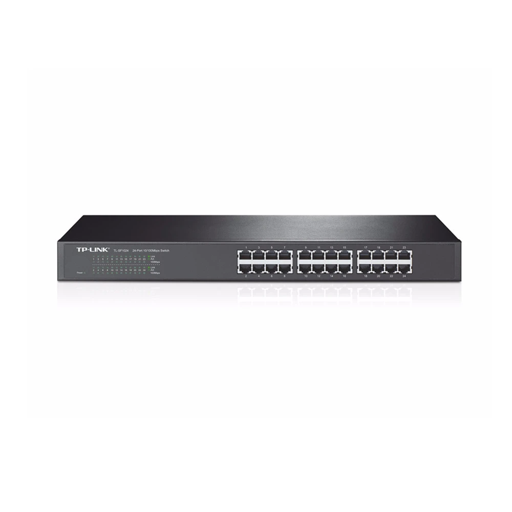 24-портовый 10/100 Мбит/с коммутатор, 24 порта RJ45 10/100 Мбит/с, 1U 19-дюймовый монтируемый в стойку стальной корпус — 5