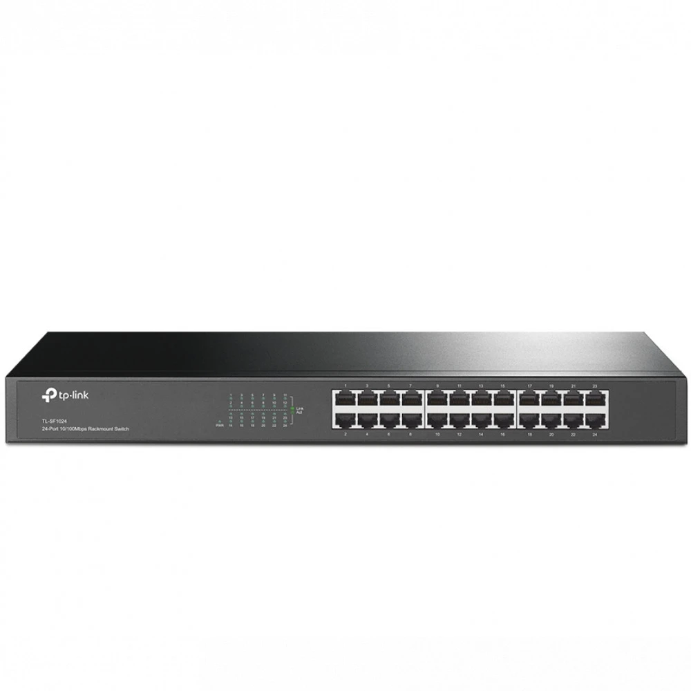 24-портовый 10/100 Мбит/с коммутатор, 24 порта RJ45 10/100 Мбит/с, 1U 19-дюймовый монтируемый в стойку стальной корпус