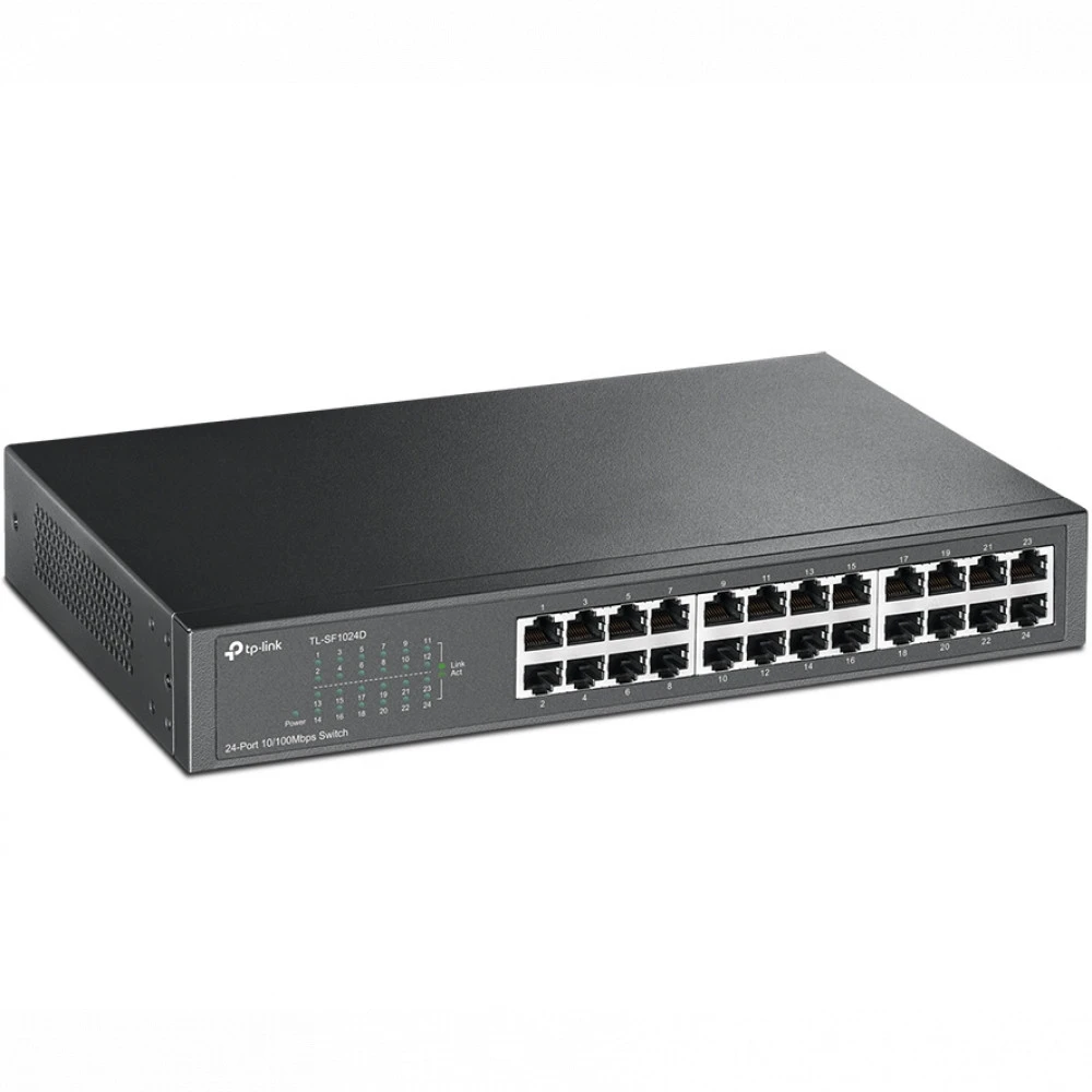 24-портовый 10/100 Мбит/с коммутатор, 24 порта RJ45 10/100 Мбит/с, 1U 13-дюймовый монтируемый в стойку стальной корпус — 2