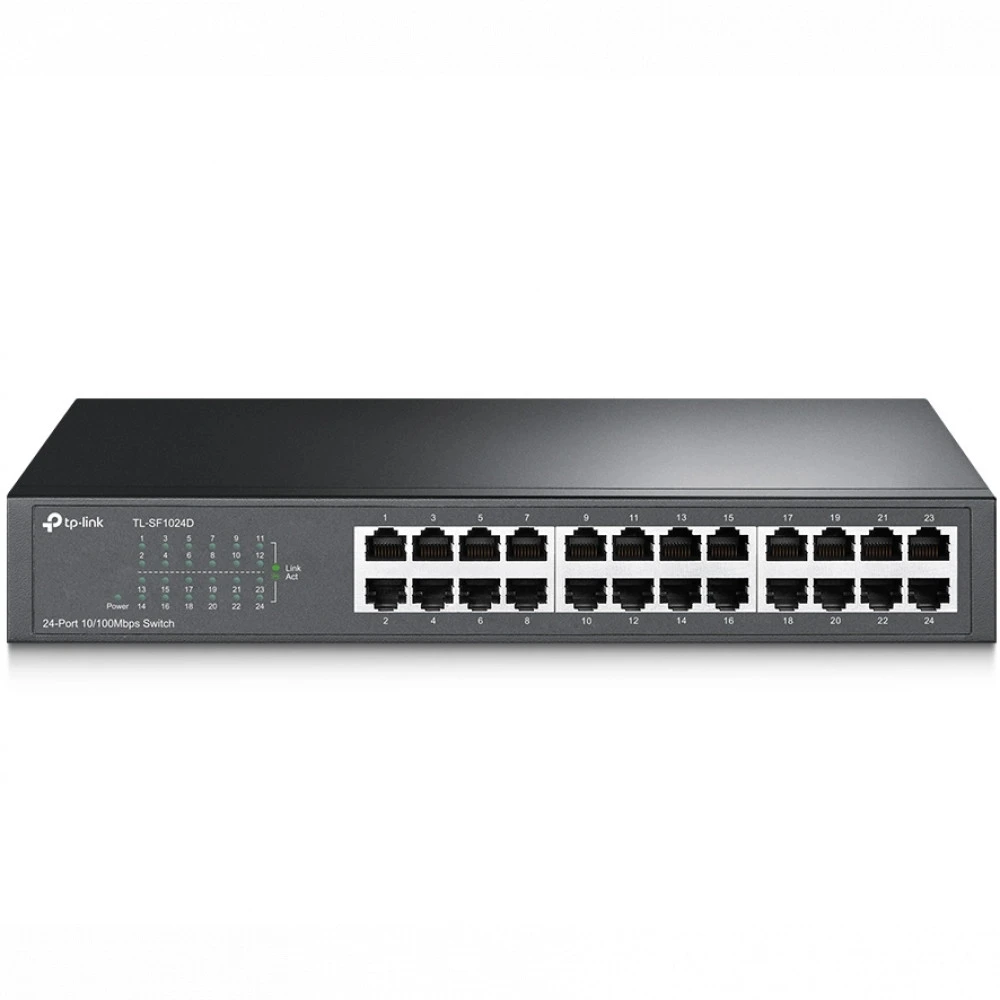 24-портовый 10/100 Мбит/с коммутатор, 24 порта RJ45 10/100 Мбит/с, 1U 13-дюймовый монтируемый в стойку стальной корпус — 3