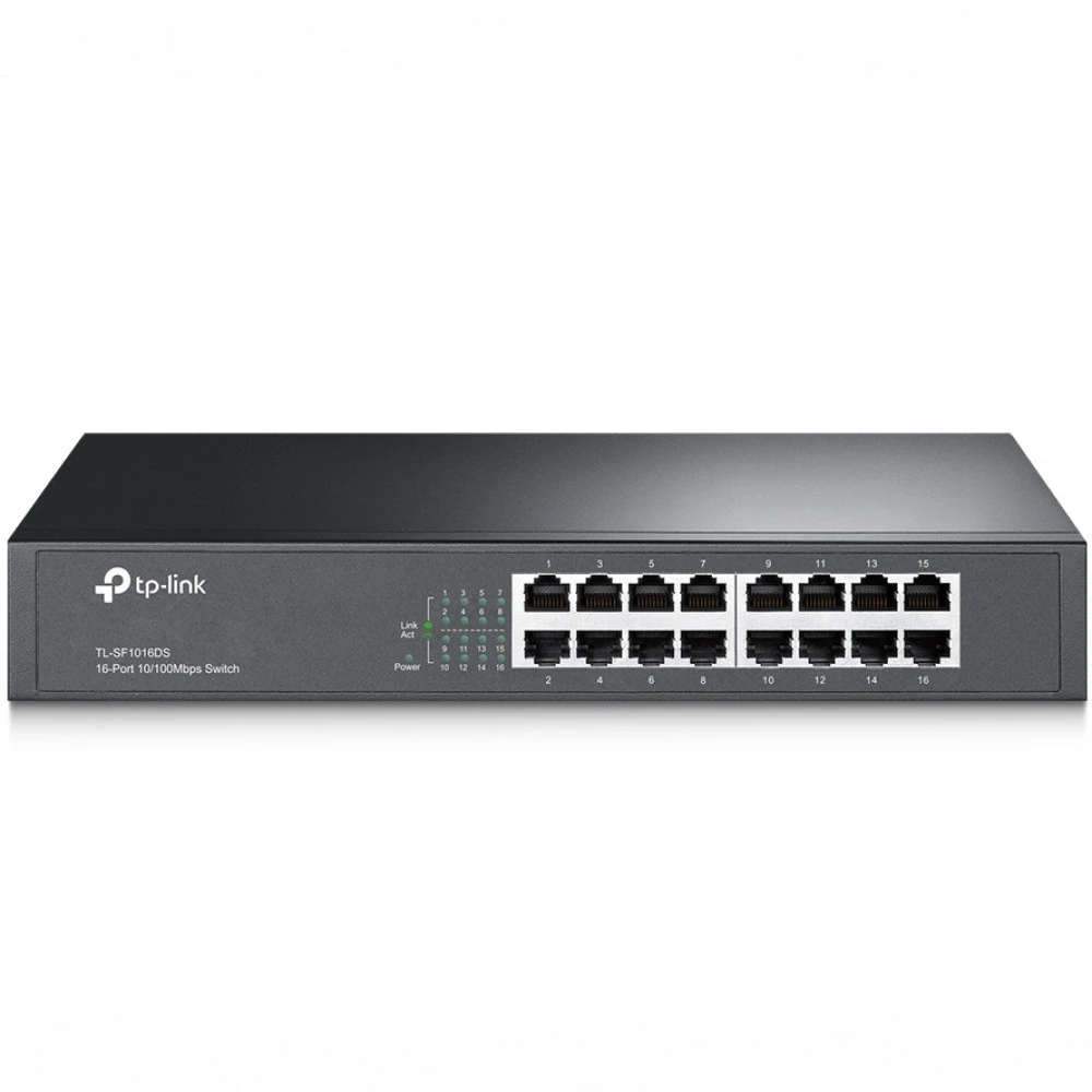 16-портовый 10/100 Мбит/с коммутатор, 16 портов RJ45 10/100 Мбит/с, 1U 13-дюймовый монтируемый в стойку стальной корпус — 2