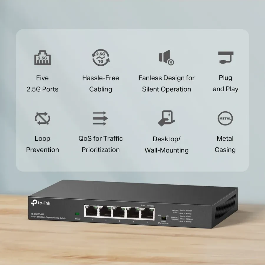 Коммутатор 2.5GbE 5-портовый Tp-Link TL-SG105-M2 — 4