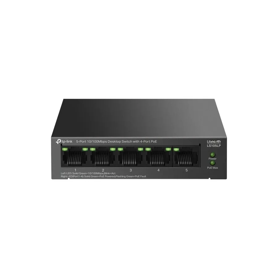 Коммутатор PoE+ 5-портовый TP-Link LS105LP