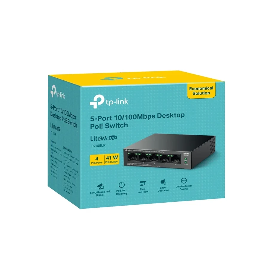 Коммутатор PoE+ 5-портовый TP-Link LS105LP — 4