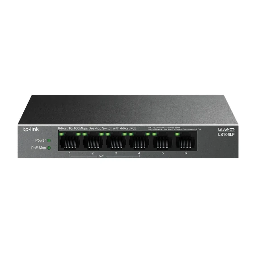 Коммутатор PoE+ 6-портовый TP-Link LS106LP