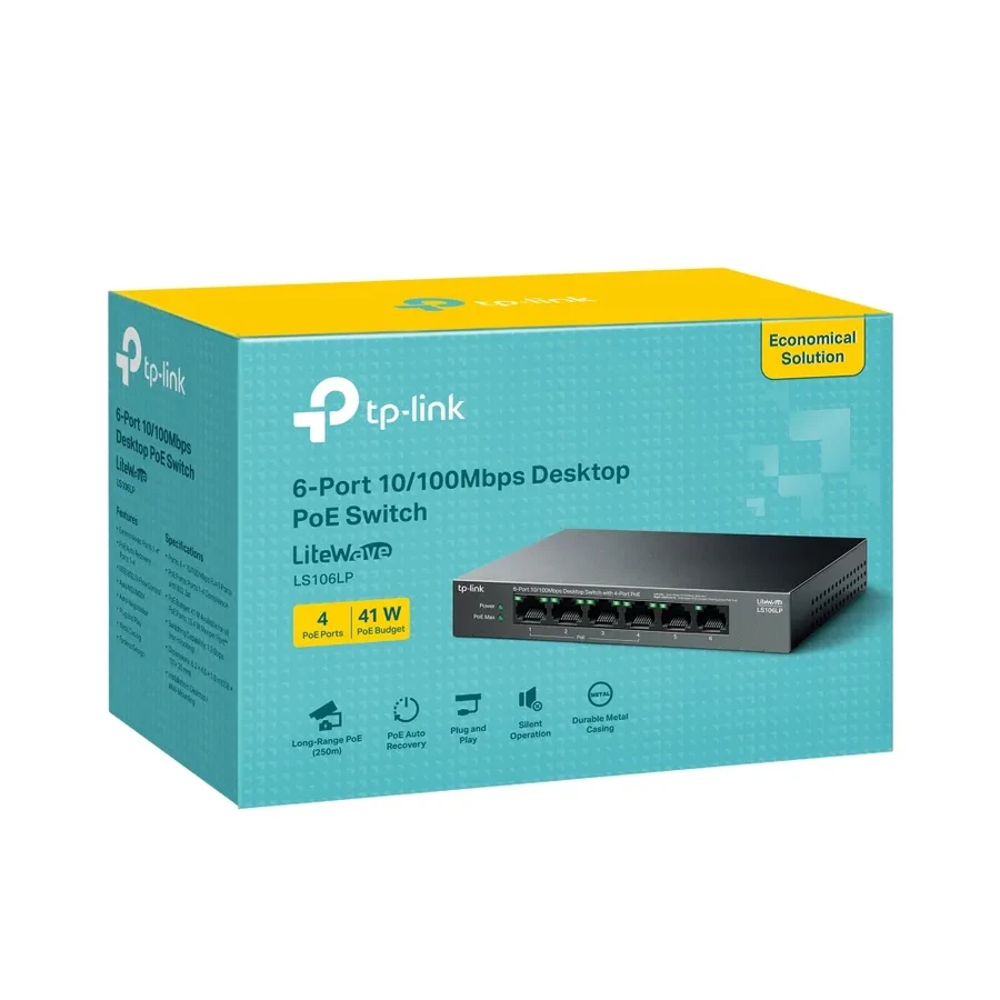 Коммутатор PoE+ 6-портовый TP-Link LS106LP — 4