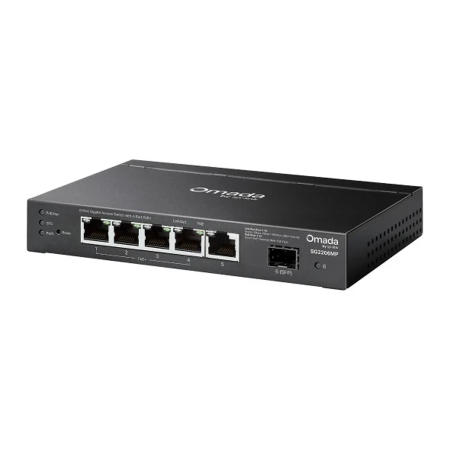 Коммутатор PoE+ Smart GbE 6-портовый TP-Link SG2206MP — 3