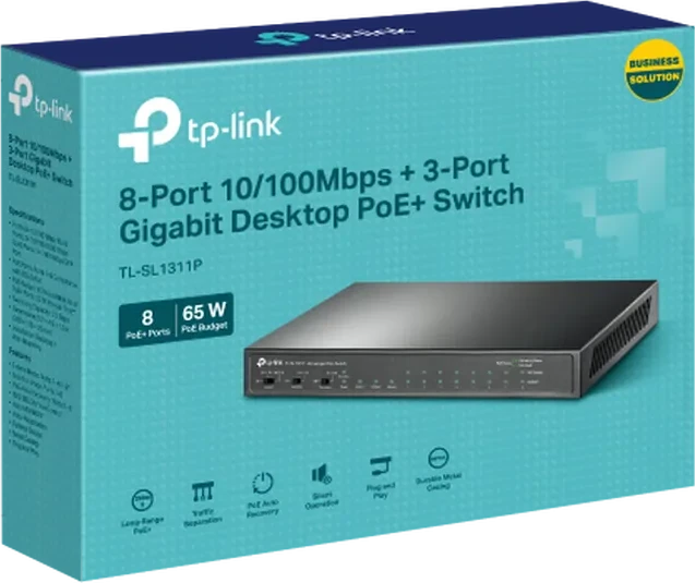 Коммутатор PoE+ 11-портовый Tp-Link TL-SL1311P — 3