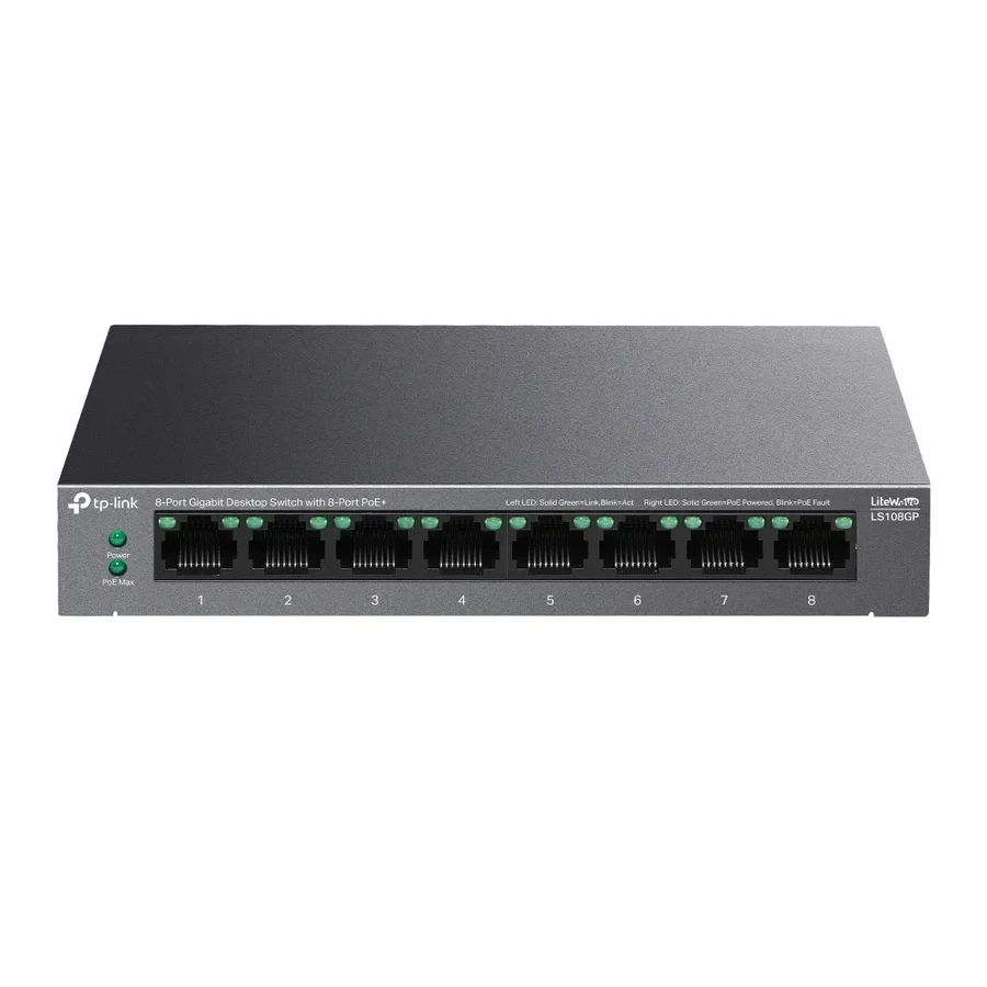 Коммутатор PoE+ GbE 8-портовый Tp-Link LS108GP