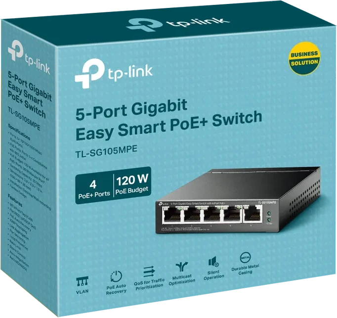 Коммутатор PoE+ GbE Easy Managed 5-портовый TP-Link TL-SG105MPE(UN) — 3