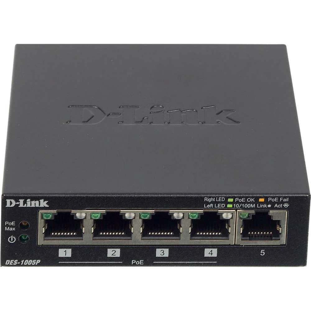 Коммутатор 5 port D-Link DES-1005P/B1A