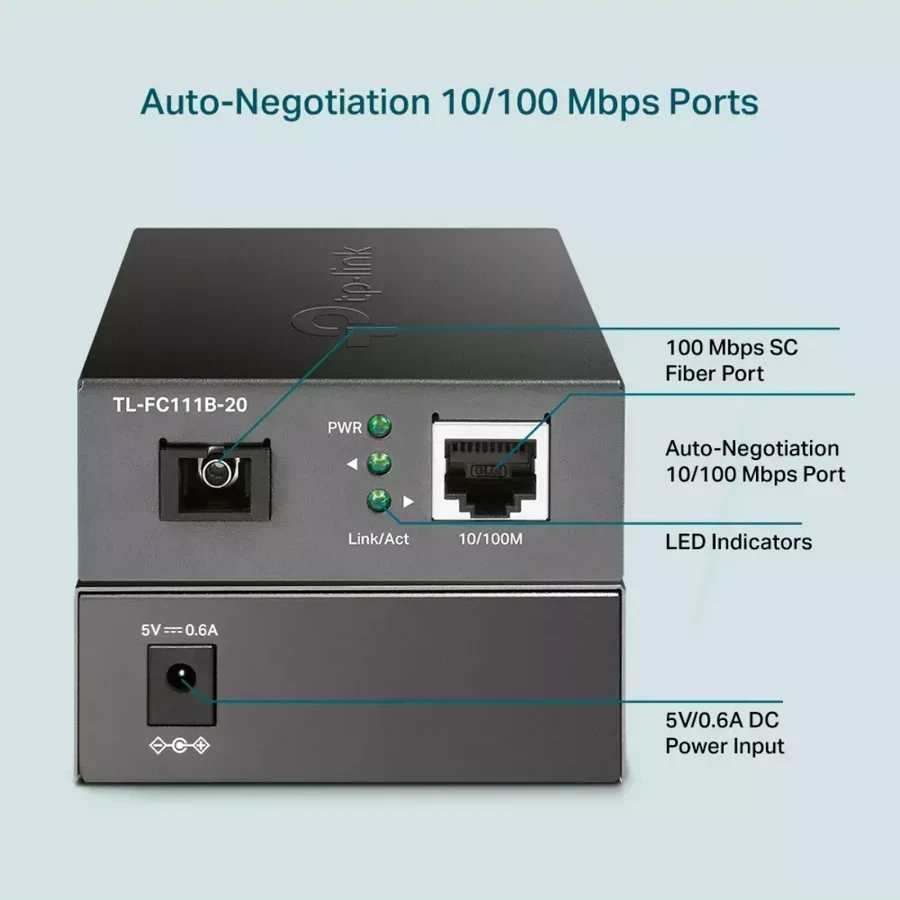 Медиаконвертер TP-Link TL-FC111B-20, 10/100 Мбит/s — 3