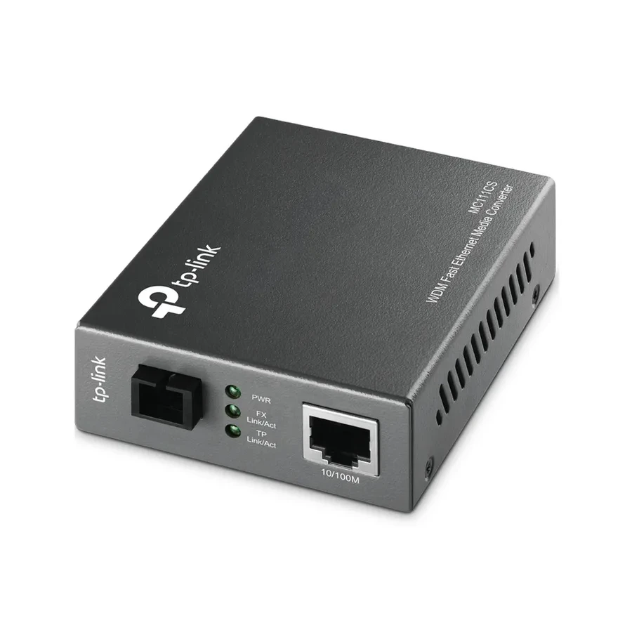 Медиаконвертер 10/100 Мбит/с RJ45 - 100 Мбит/с разъём SC (одномодовый оптоволоконный кабель), полнодуплексный,Tx:1550нм, Rx:1310нм, до 20км, переключающийся адаптер питания, возможность установки в шасси TL-MC1400