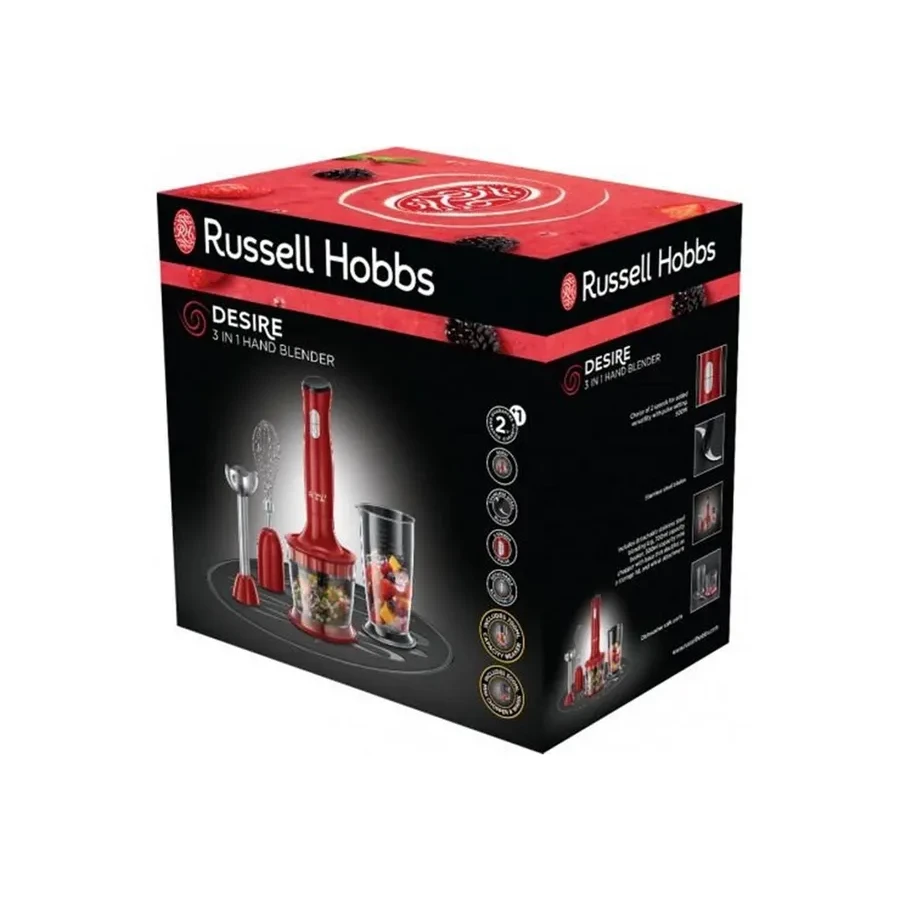 Погружной блендер Russell Hobbs 24700-56, 500W, 2 скорости, красный — 3