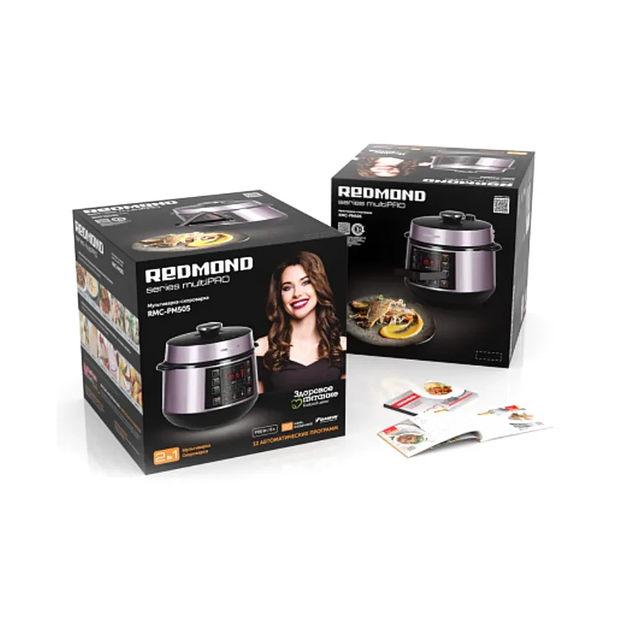 Мультиварка-скороварка Redmond RMC-PM505, 1100W, 5л, серая/бежевая — 3