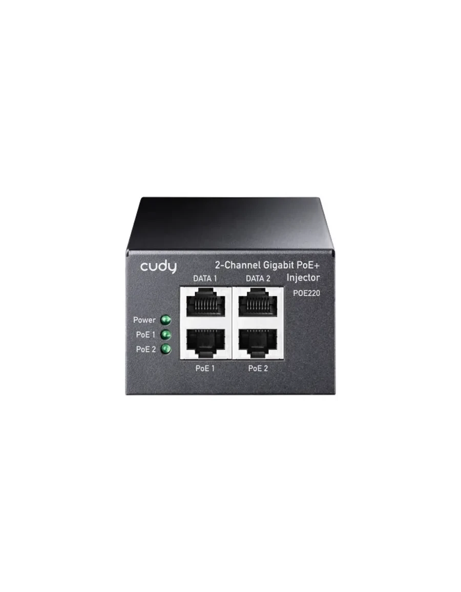 Инжектор PoE+ GbE CUDY POE220, 2 канала 30W