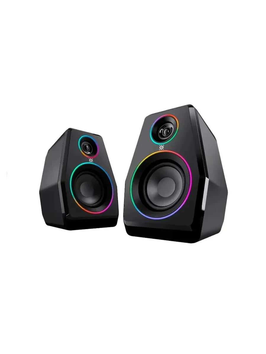 Колонки Defender Solar 10 (2.0), Black, 10Вт (2x5) RMS, 80Hz-20kHz, 75dB, 2x3.5мм jack, AUX, BT — 2