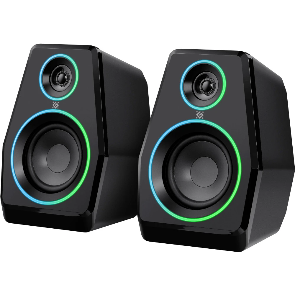 Колонки Defender Solar 10 (2.0), Black, 10Вт (2x5) RMS, 80Hz-20kHz, 75dB, 2x3.5мм jack, AUX, BT — 4
