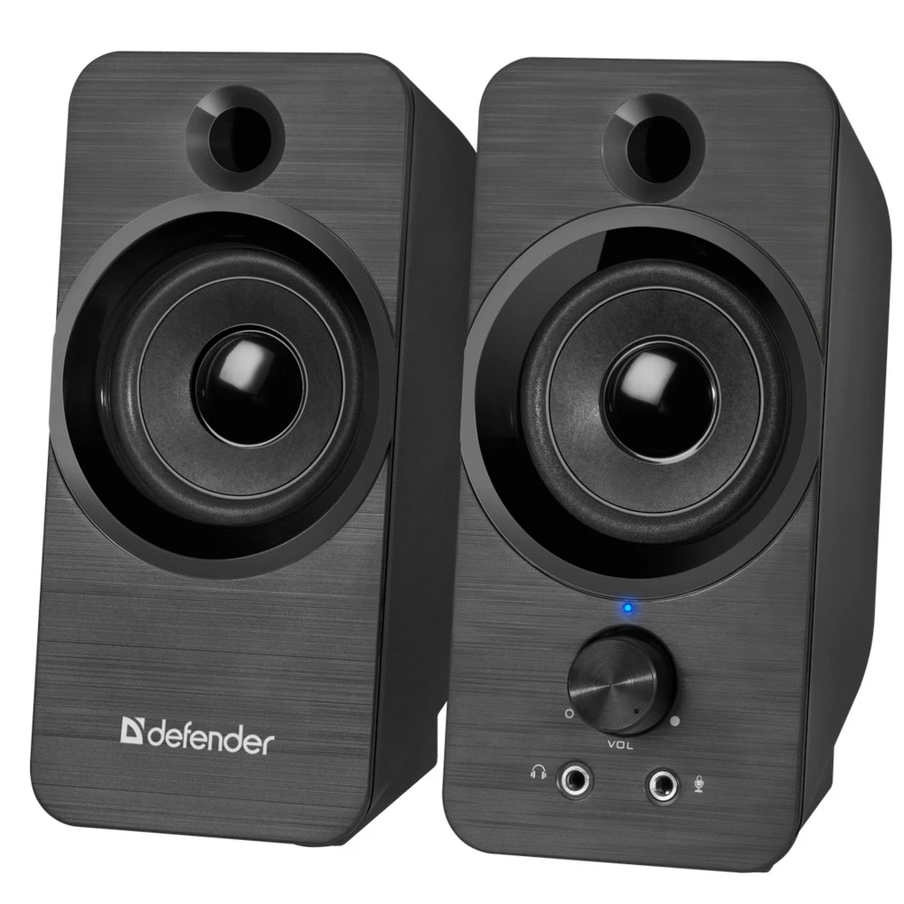 Колонки Defender SPK-190 (2.0), Black, 8Вт (2х4) RMS, 20Hz-70kHz, Mini Jack, USB — 5