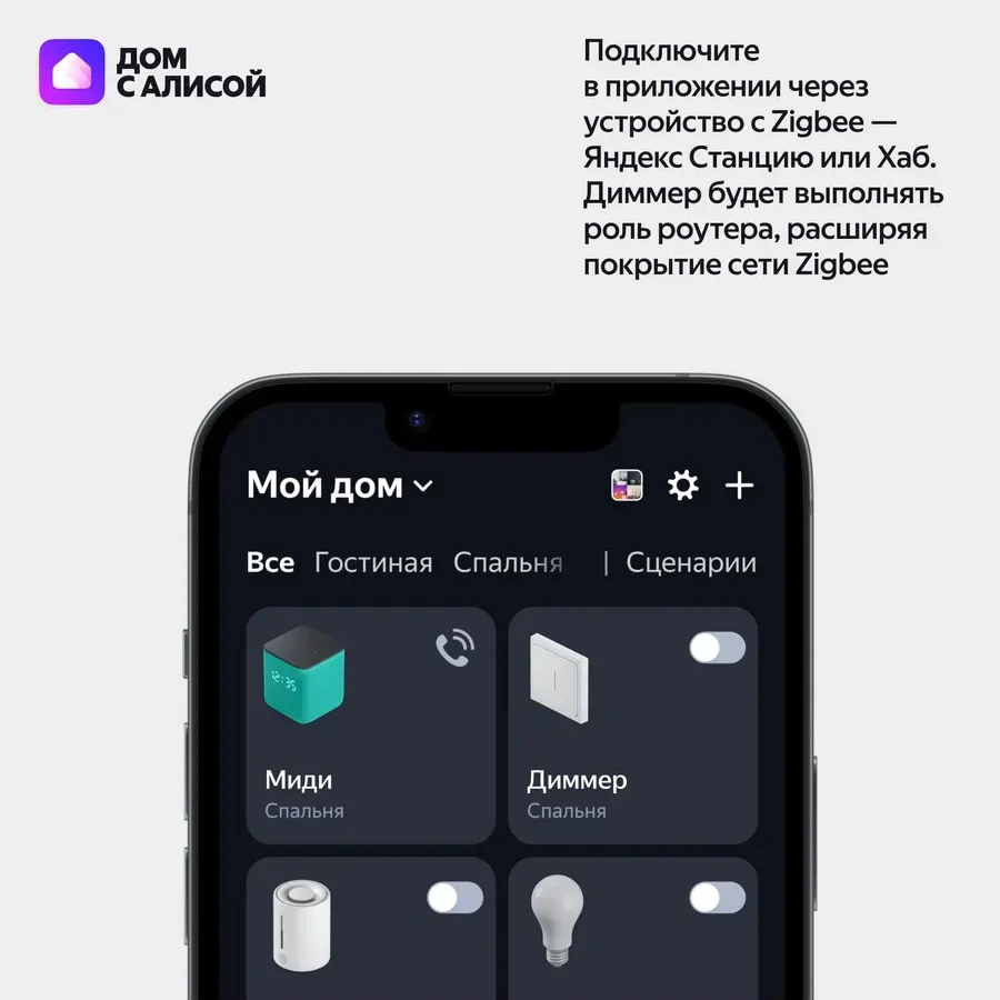 Умный диммер Yandex YNDX-00530, Zigbee, Wi-Fi, белый — 5