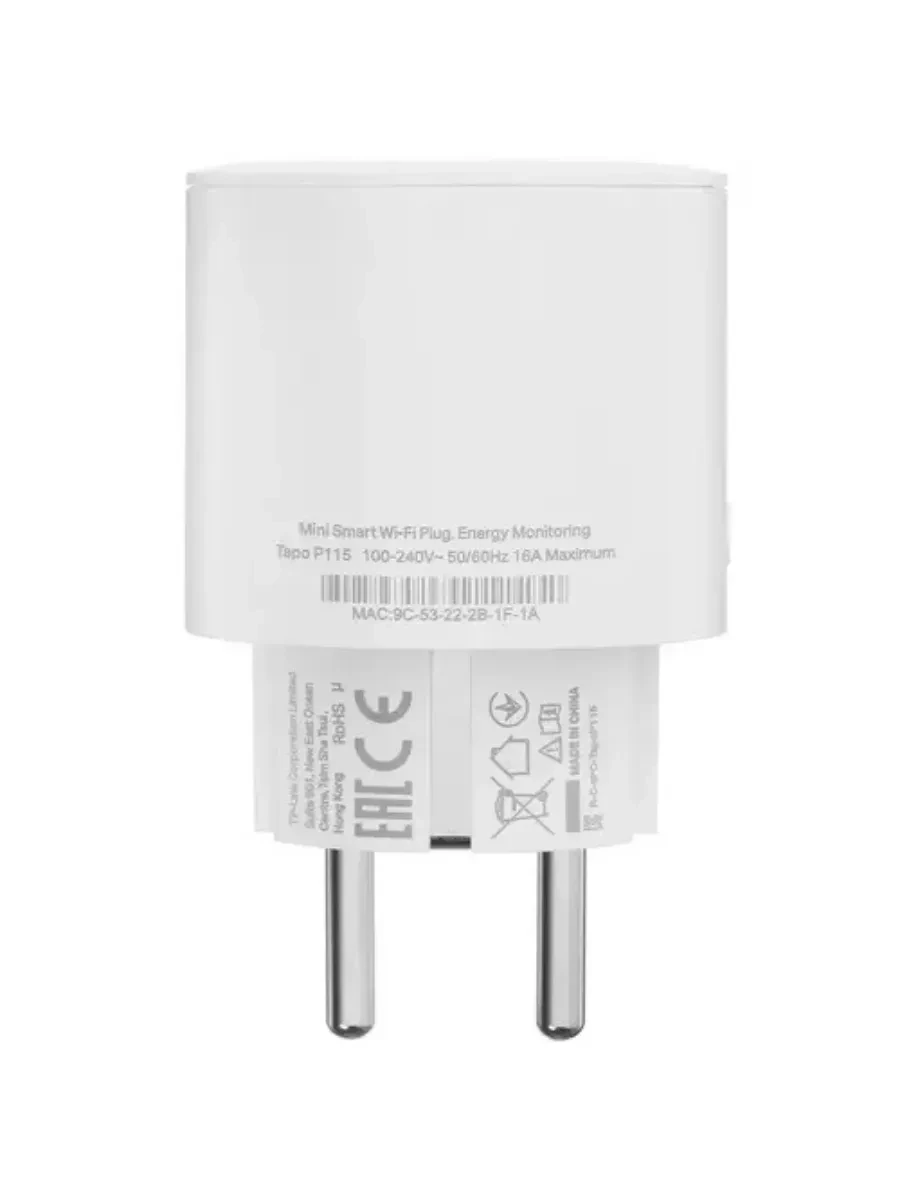 Умная мини розетка Tapo P115, Wi-Fi, 3680W — 3
