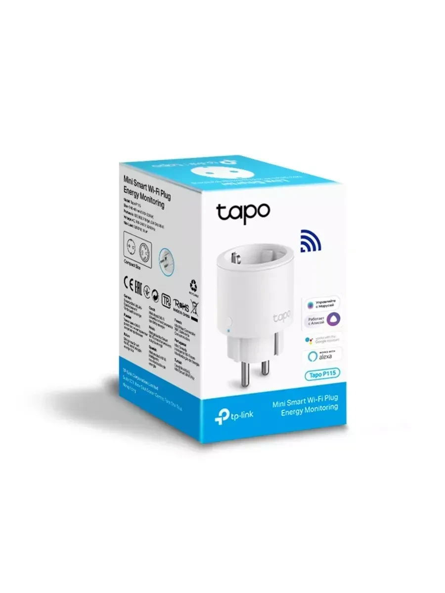Умная мини розетка Tapo P115, Wi-Fi, 3680W — 5
