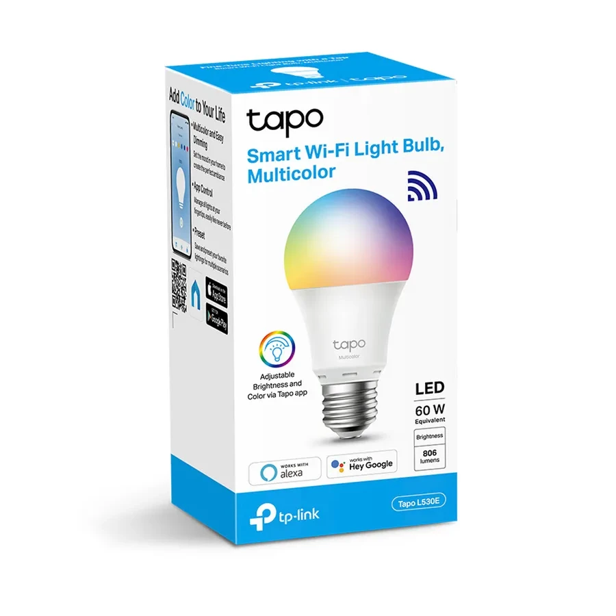 Светильник Lampochka TP-Link Tapo L530E, RGB, 806 lm, E27 — 2