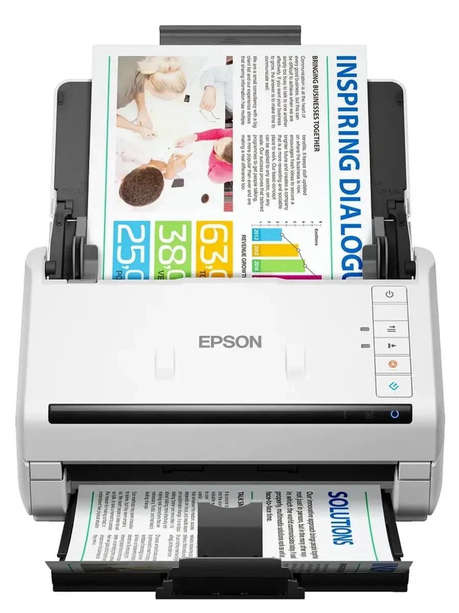 Сканер потоковый Epson WorkForce DS-530II, A4, 35 стр/мин